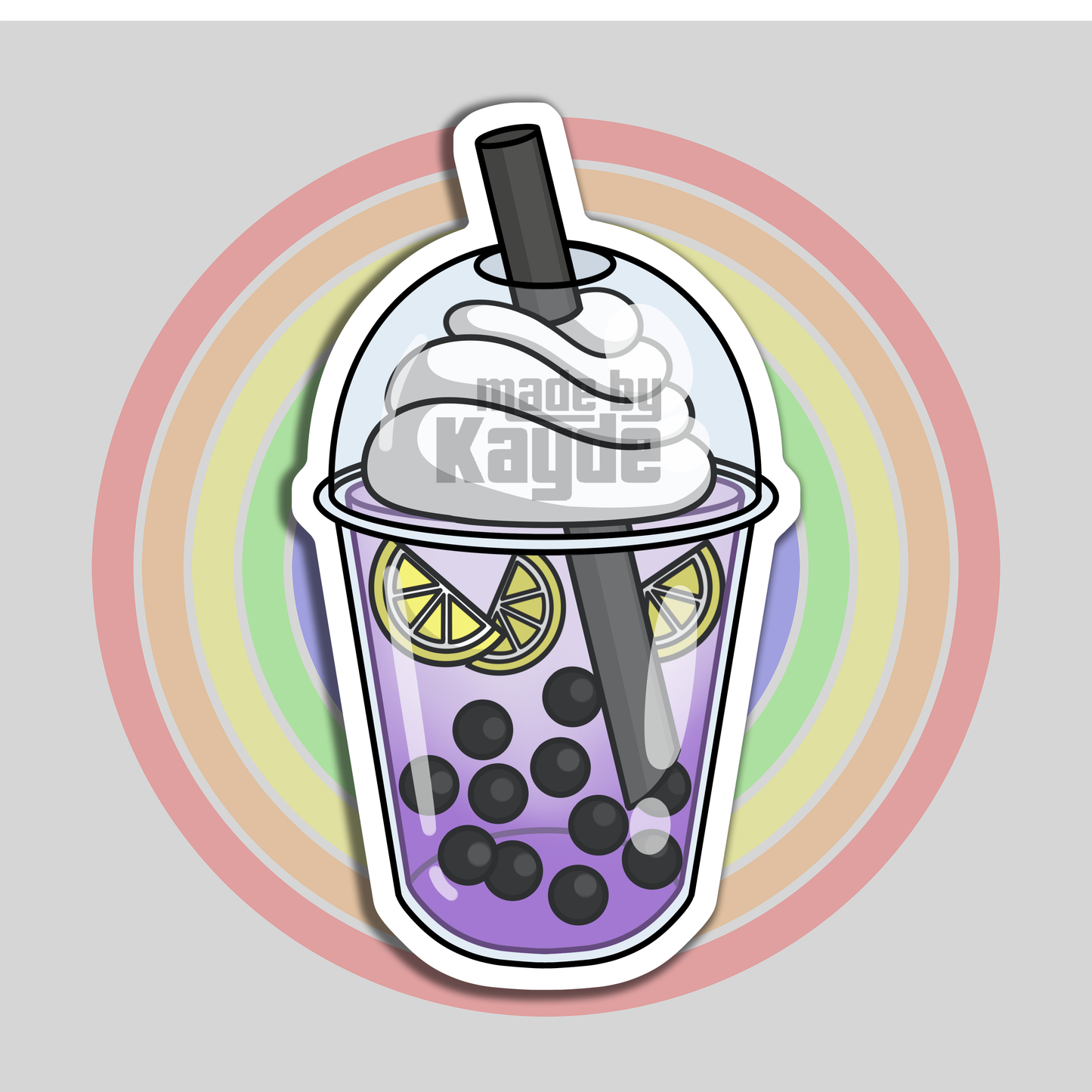 Berry Lemonade Boba Tea Sticker