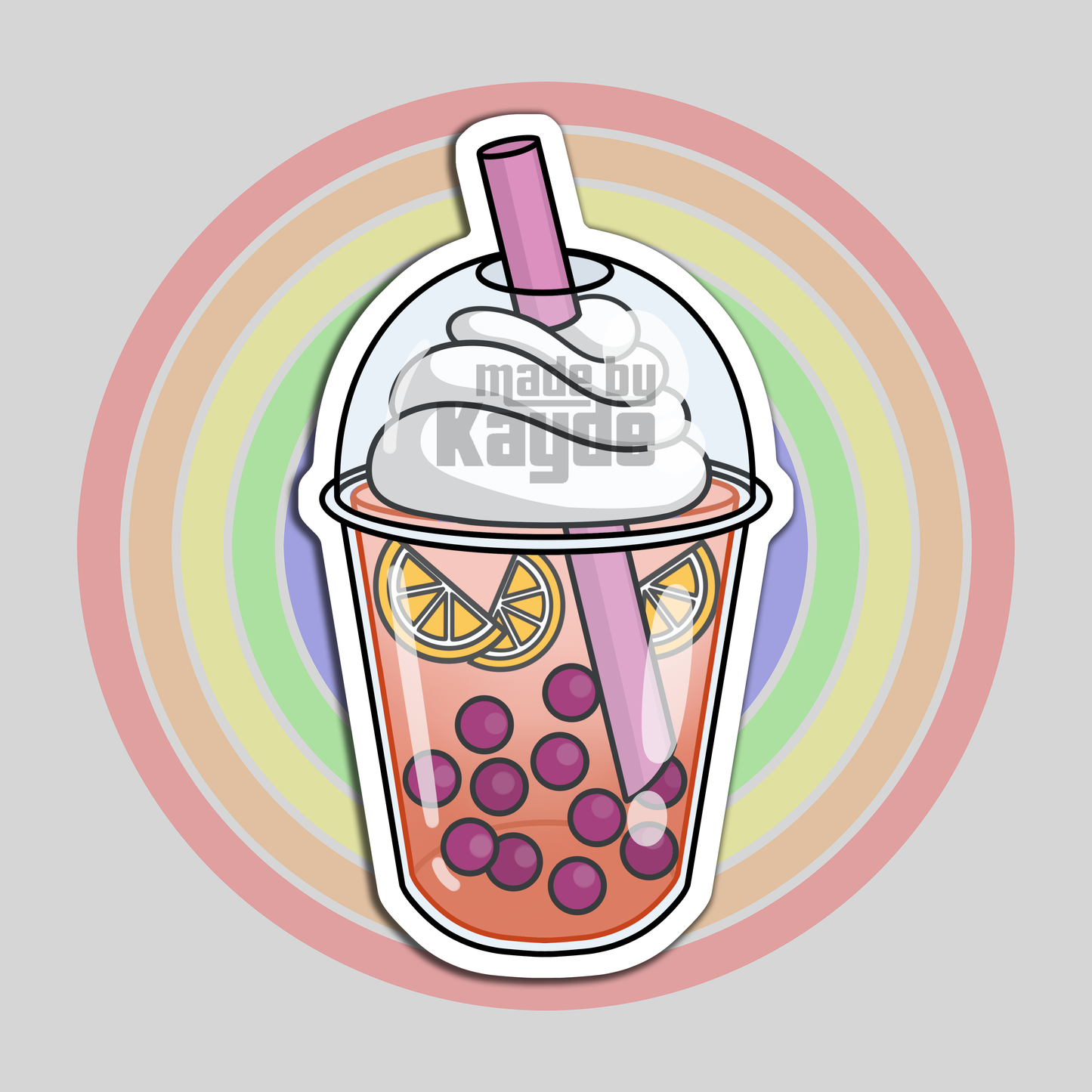 Sunrise Boba Tea Sticker