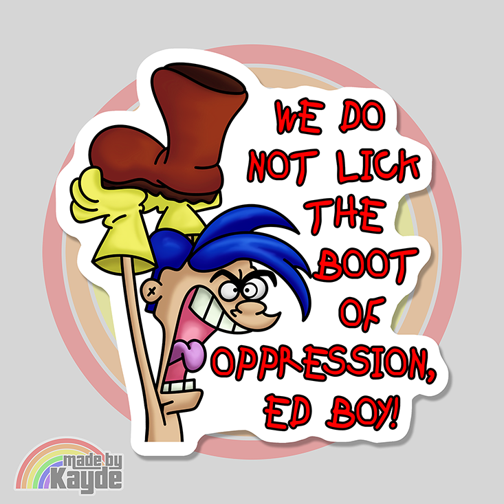 Anti Oppression Funny Cartoon Vinyl Sticker Rolf Boot