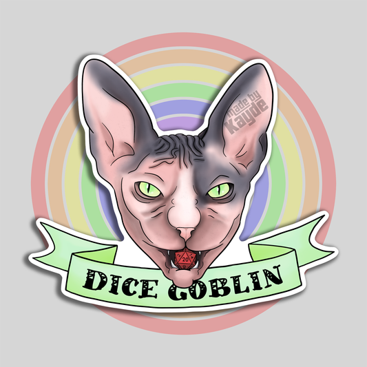 Dice Goblin Cat Sticker