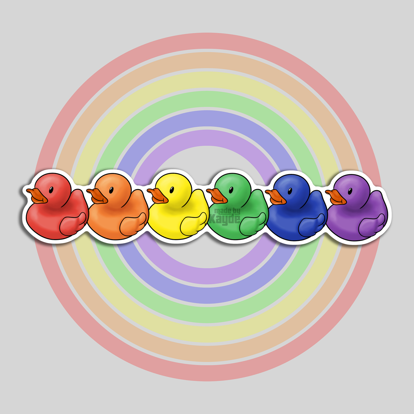Rainbow Rubber Ducks Sticker