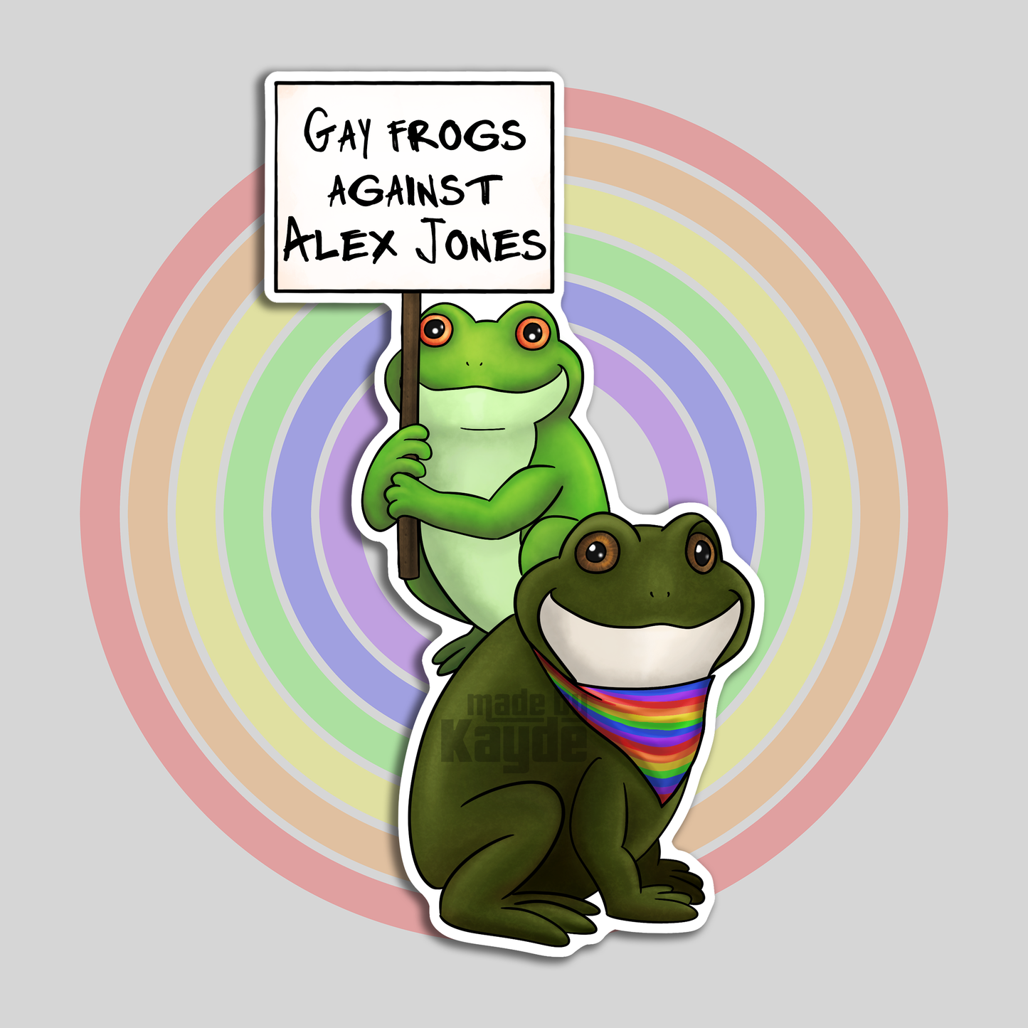 Gay Frogs Against AJ Sticker